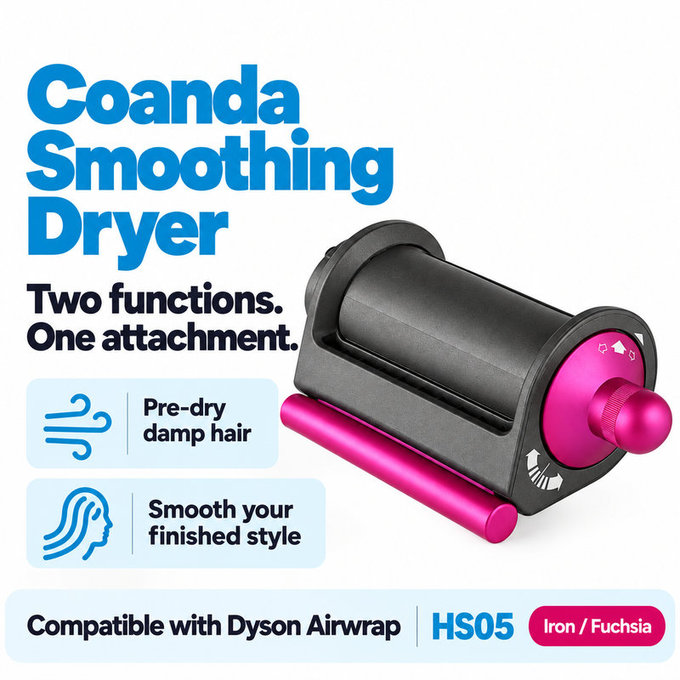 Coanda nastavak za zaglađivanje i sušenje za Dyson Airwrap HS05, Iron / Fuchsia