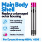 Kućište glavnog tijela za Dyson Airwrap HS01, HS05, Nickel / Fuchsia