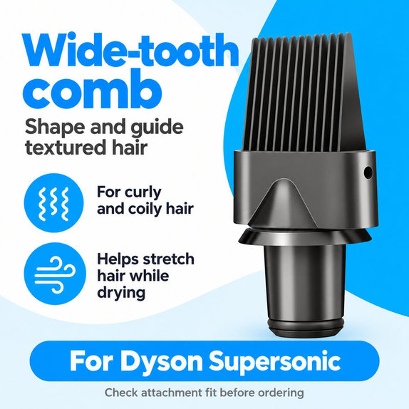 Češalj sa širokim zupcima za Dyson Supersonic HD01, HD03, HD07, HD15, HD16