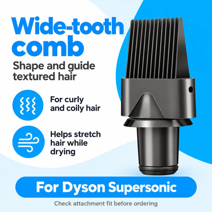 Češalj sa širokim zupcima za Dyson Supersonic HD01, HD03, HD07, HD15, HD16