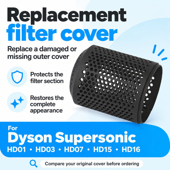 Poklopac filtra za Dyson Supersonic HD01, HD03, HD07, HD15, HD16, Iron / Fuchsia