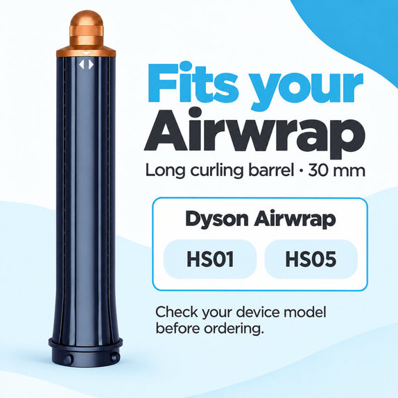 Dugi nastavak za kovrčanje za Dyson Airwrap HS01, HS05, 30 mm, Prussian Blue / Rich Copper