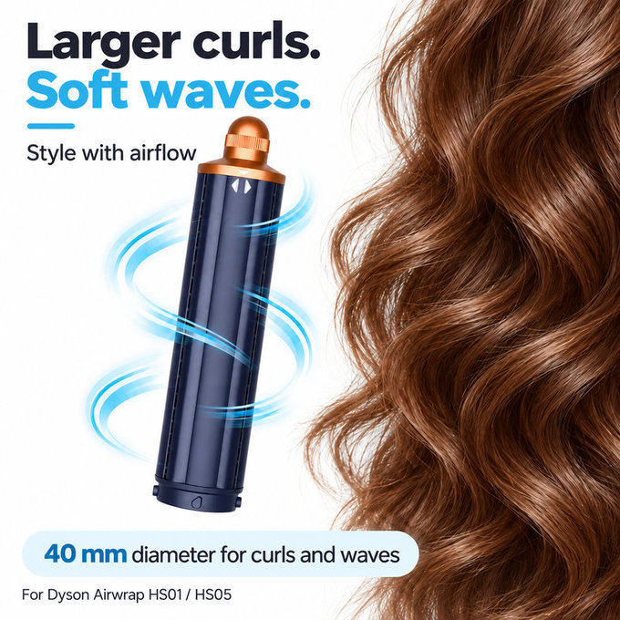 Dugi nastavak za kovrčanje za Dyson Airwrap HS01, HS05, 40 mm, Prussian Blue / Rich Copper