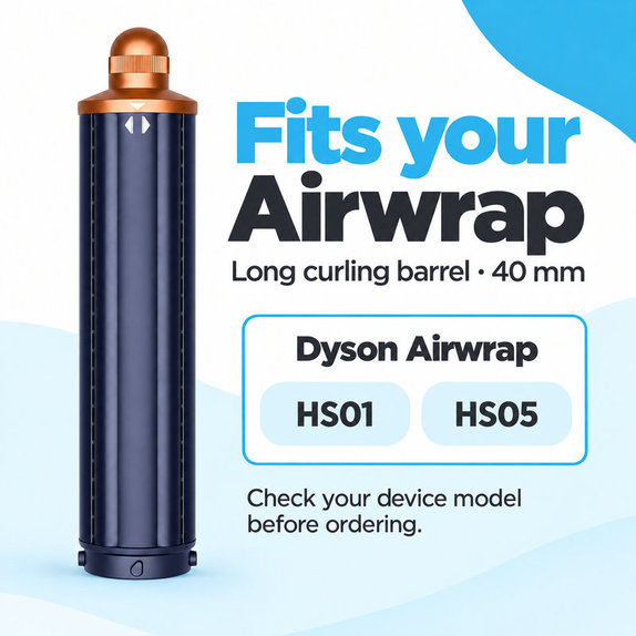 Dugi nastavak za kovrčanje za Dyson Airwrap HS01, HS05, 40 mm, Prussian Blue / Rich Copper