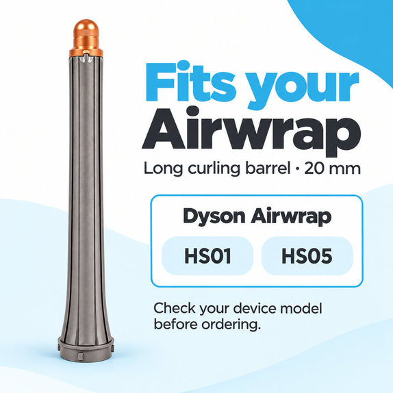 Dugi nastavak za kovrčanje za Dyson Airwrap HS01, HS05, 20 mm, Nickel / Copper