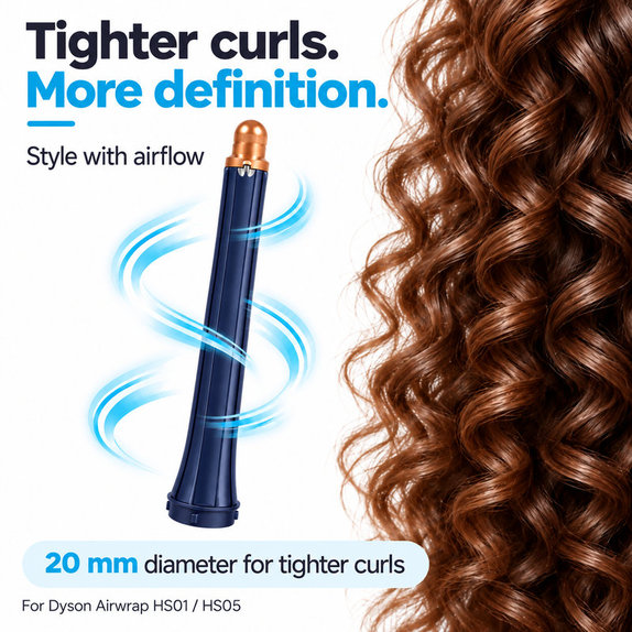 Dugi nastavak za kovrčanje za Dyson Airwrap HS01, HS05, 20 mm, Prussian Blue / Rich Copper