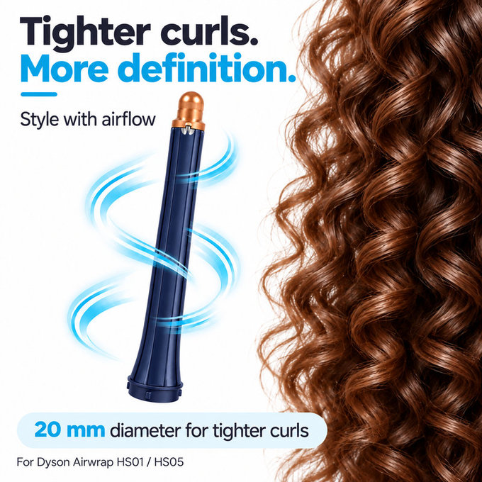 Dugi nastavak za kovrčanje za Dyson Airwrap HS01, HS05, 20 mm, Prussian Blue / Rich Copper