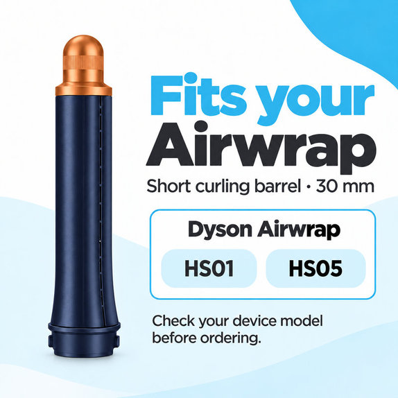 Kratki nastavak za kovrčanje za Dyson Airwrap HS01, HS05, 30 mm, Prussian Blue / Rich Copper