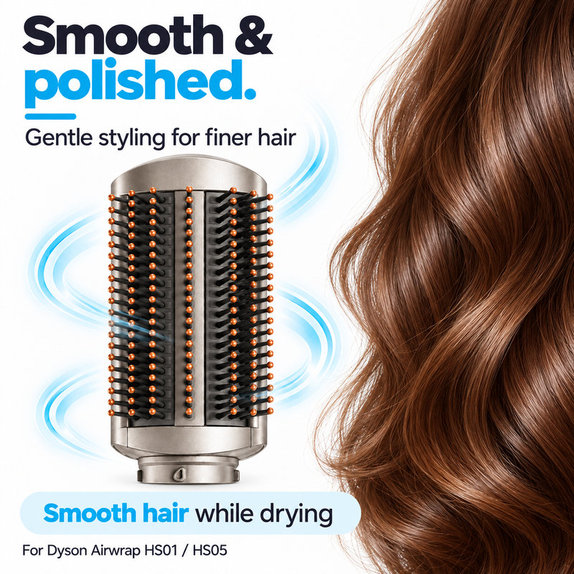 Mekana četka za zaglađivanje za Dyson Airwrap HS01, HS05, Nickel / Copper