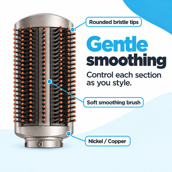 Mekana četka za zaglađivanje za Dyson Airwrap HS01, HS05, Nickel / Copper