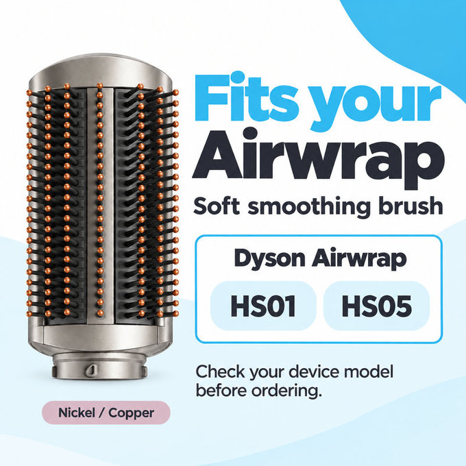 Mekana četka za zaglađivanje za Dyson Airwrap HS01, HS05, Nickel / Copper