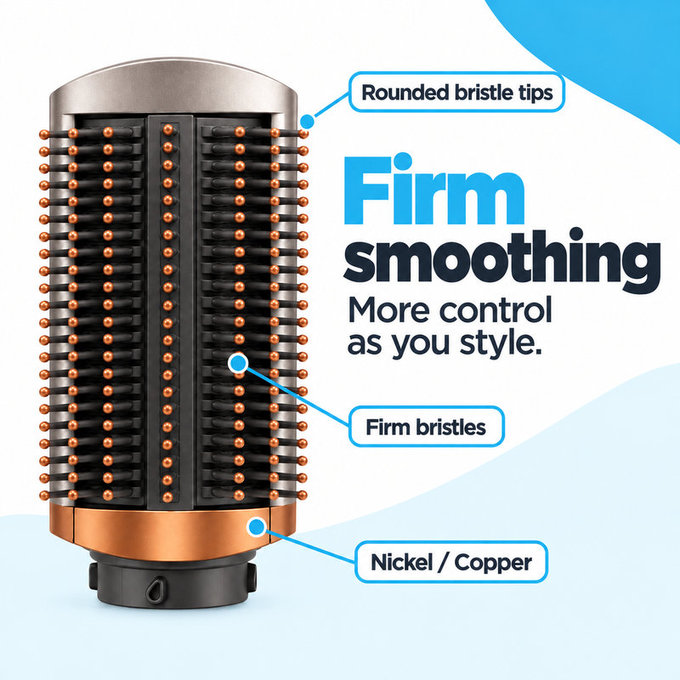 Čvrsta četka za zaglađivanje za Dyson Airwrap HS01, HS05, Nickel / Copper