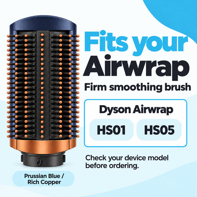Čvrsta četka za zaglađivanje za Dyson Airwrap HS01, HS05, Prussian Blue / Rich Copper
