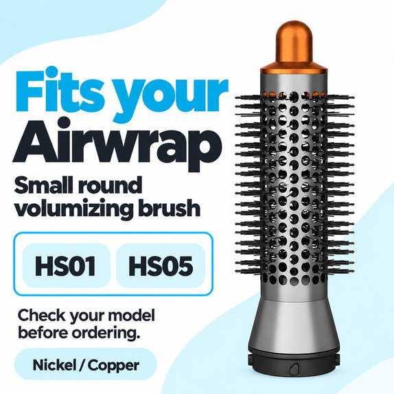 Mala okrugla četka za volumen za Dyson Airwrap HS01, HS05, Nickel / Copper