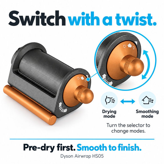 Coanda nastavak za zaglađivanje i sušenje za Dyson Airwrap HS05, Nickel / Copper