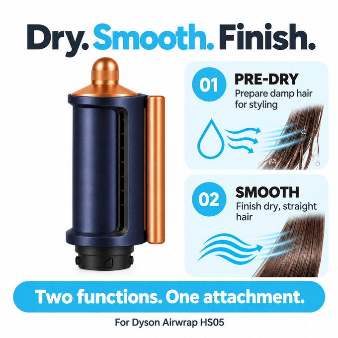 Coanda nastavak za zaglađivanje i sušenje za Dyson Airwrap HS05, Prussian Blue / Rich Copper