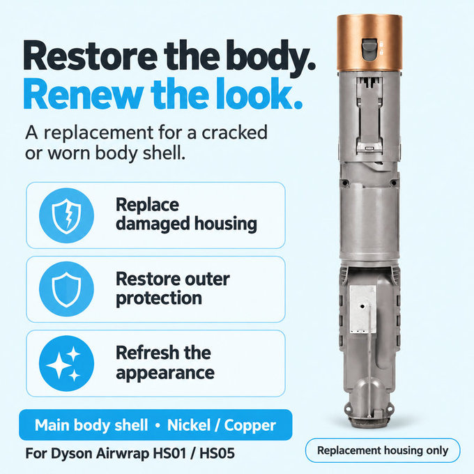 Kućište glavnog tijela za Dyson Airwrap HS01, HS05, Nickel / Copper