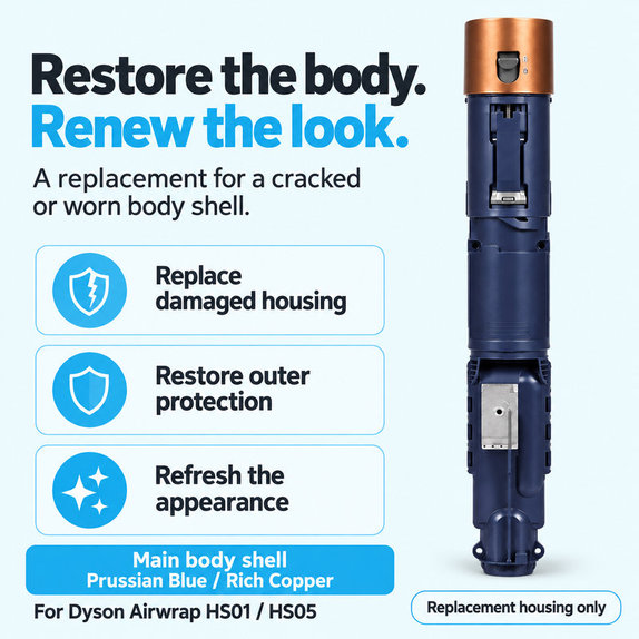 Kućište glavnog tijela za Dyson Airwrap HS01, HS05, Prussian Blue / Rich Copper