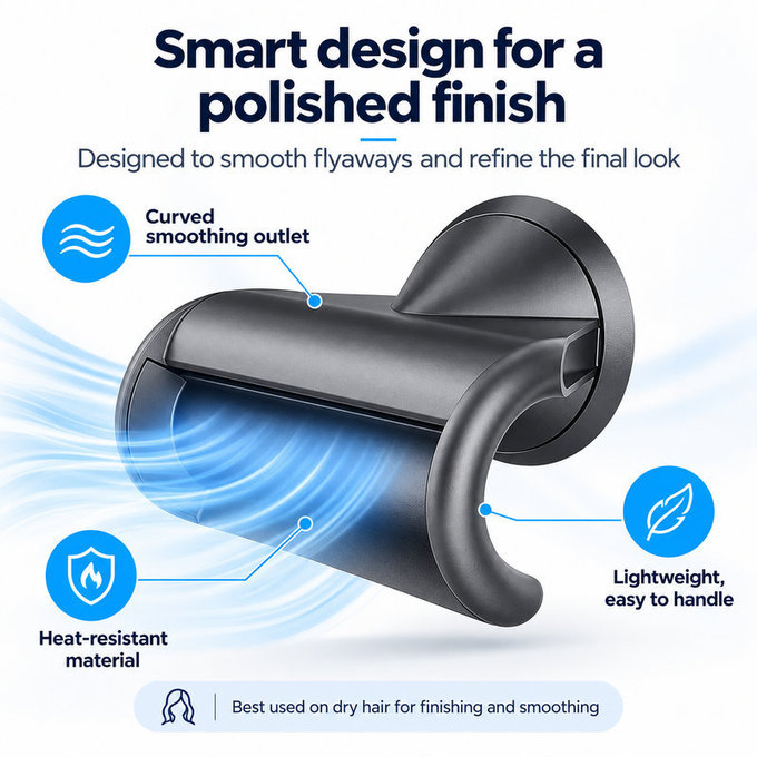 Flyaway nastavak za zaglađivanje za Dyson Supersonic HD01, HD03, HD07, HD15, HD16, Black