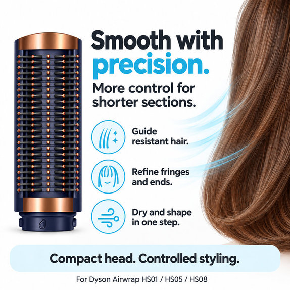 Mala čvrsta četka za zaglađivanje za Dyson Airwrap HS01, HS05, HS08, Prussian Blue / Rich Copper