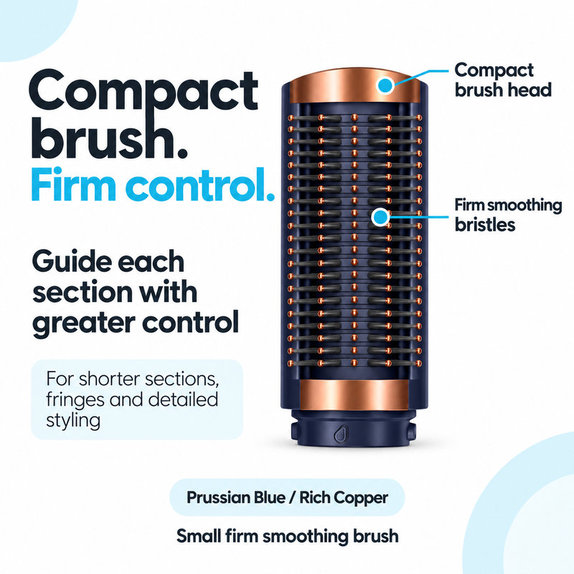 Mala čvrsta četka za zaglađivanje za Dyson Airwrap HS01, HS05, HS08, Prussian Blue / Rich Copper