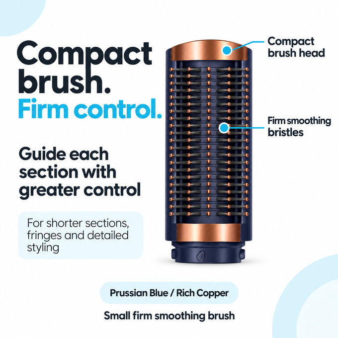 Mala čvrsta četka za zaglađivanje za Dyson Airwrap HS01, HS05, HS08, Prussian Blue / Rich Copper