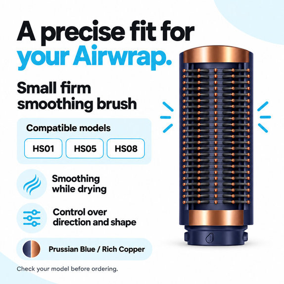 Mala čvrsta četka za zaglađivanje za Dyson Airwrap HS01, HS05, HS08, Prussian Blue / Rich Copper