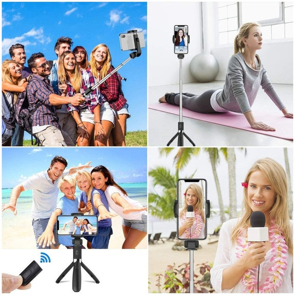 Selfie štap sa stativom L02S, crna, Tech-Protect
