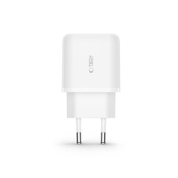 Mrežni punjač C20W 2-PORT PD 20W / QC3.0 + Lightning Cable, bijela, Tech-Protect