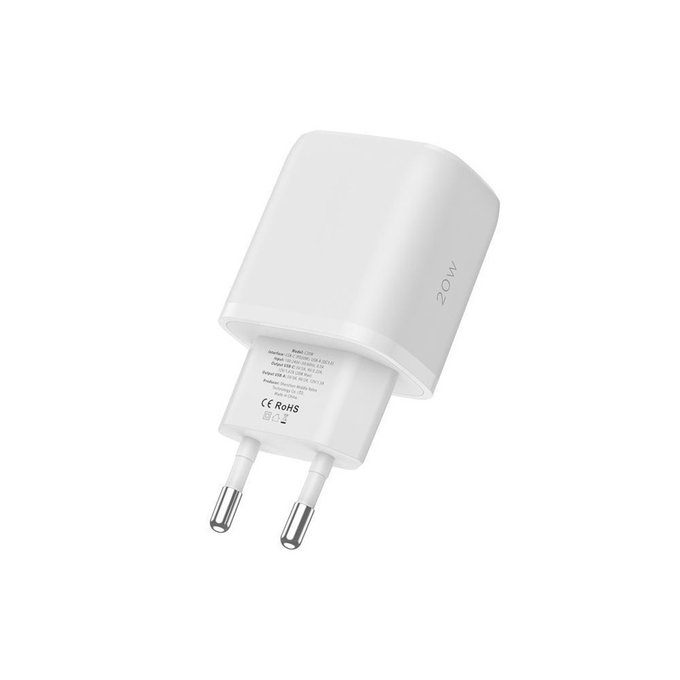 Mrežni punjač C20W 2-PORT PD 20W / QC3.0 + Lightning Cable, bijela, Tech-Protect