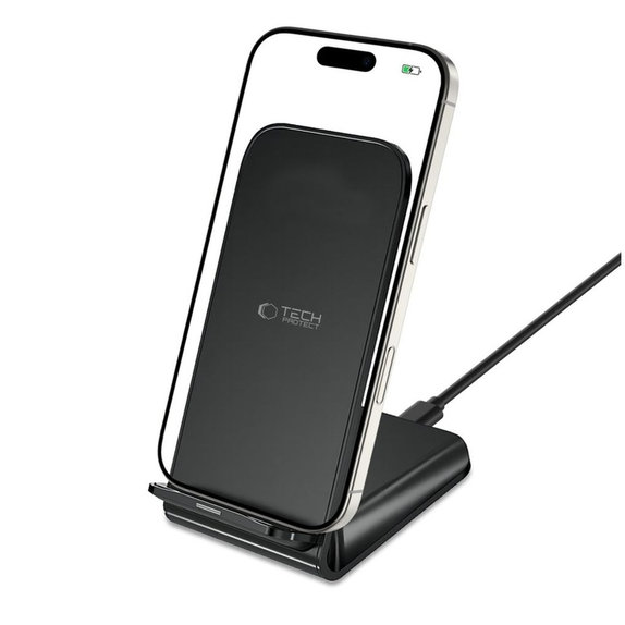 Bežični punjač QI15W-S2 15W, crna, Tech-Protect