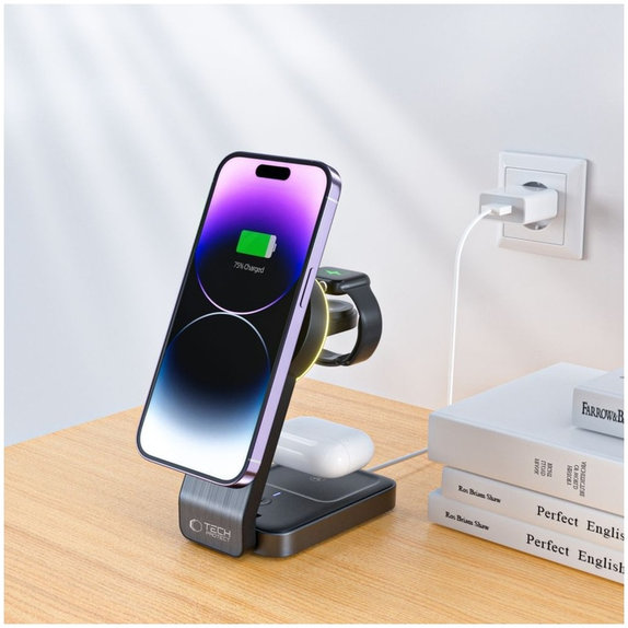 Bežični punjač QI15W-A28 3IN1 Magnetic MagSafe, crna, Tech-Protect