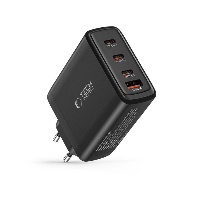 Mrežni punjač NC100W-GAN 4-PORT PD 100W / QC3.0, crna, Tech-Protect