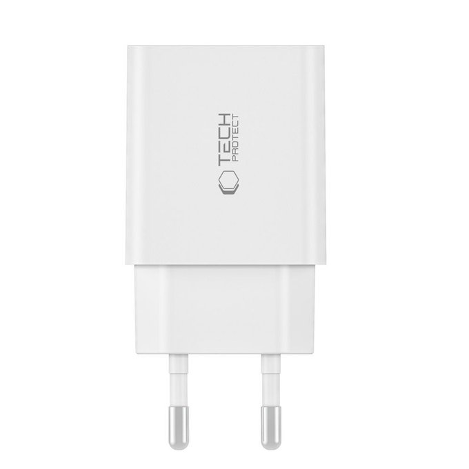 Mrežni punjač C35W 2-PORT PD 35W, bijela, Tech-Protect