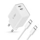 Mrežni punjač C35W 2-PORT PD 35W + USB-C Cable, bijela, Tech-Protect