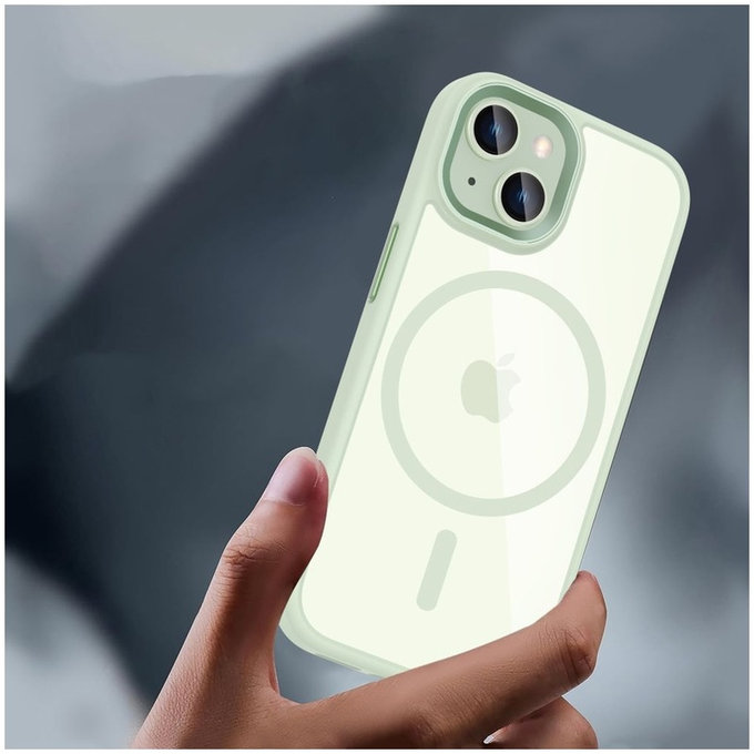 Maskica MagMat MagSafe za iPhone 15, zelena/prozirna, Tech-Protect