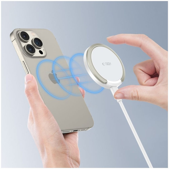 Bežični punjač QI15W-A33 Magnetic MagSafe, bijela, Tech-Protect