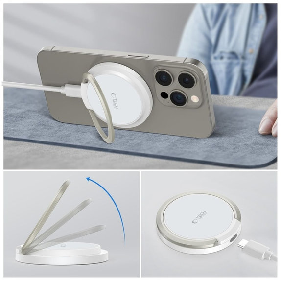 Bežični punjač QI15W-A33 Magnetic MagSafe, bijela, Tech-Protect
