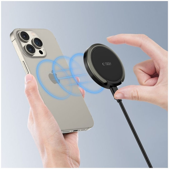 Bežični punjač QI15W-A33 Magnetic MagSafe, crna, Tech-Protect