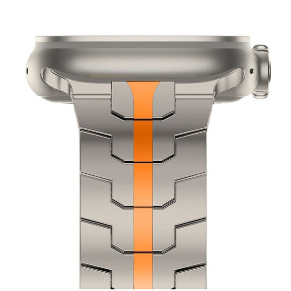 Remen Stainless Line za Apple Watch 8 / 9 / 10 / 11 / SE / Ultra (44 / 45 / 46 / 49 mm), Titanium/Orange, Tech-Protect