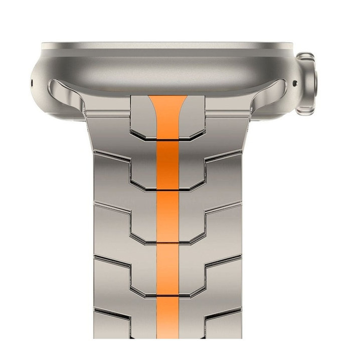Remen Stainless Line za Apple Watch 8 / 9 / 10 / 11 / SE / Ultra (44 / 45 / 46 / 49 mm), Titanium/Orange, Tech-Protect