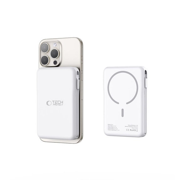 Powerbank PB31 Lifemag MagSafe 10000mAh, bijela, Tech-Protect