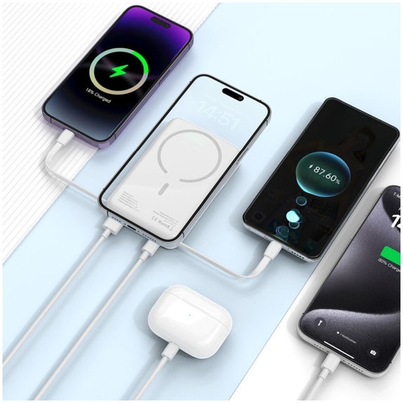 Powerbank PB31 Lifemag MagSafe 10000mAh, bijela, Tech-Protect