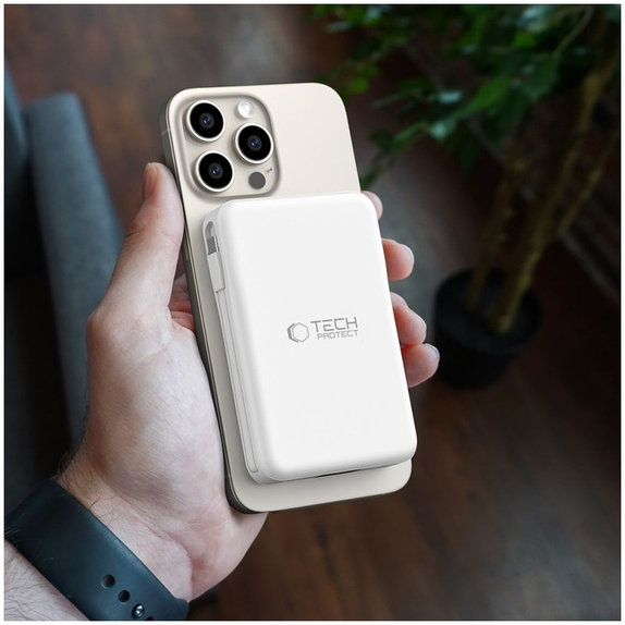 Powerbank PB31 Lifemag MagSafe 10000mAh, bijela, Tech-Protect