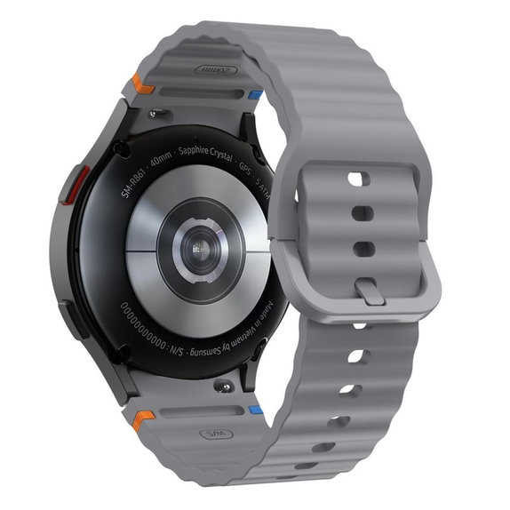 Remen Silicone Sport za Samsung Watch 4 / 5 / 5 Pro / 6 / 7 / FE, Crayon Grey, Tech-Protect