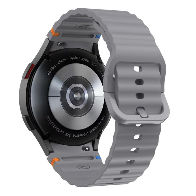 Remen Silicone Sport za Samsung Watch 4 / 5 / 5 Pro / 6 / 7 / FE, Crayon Grey, Tech-Protect