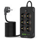 Mrežni punjač PC6X6 Power Strip 3 USB & 3 USB-C & 6 Socket 200cm, crna, Tech-Protect