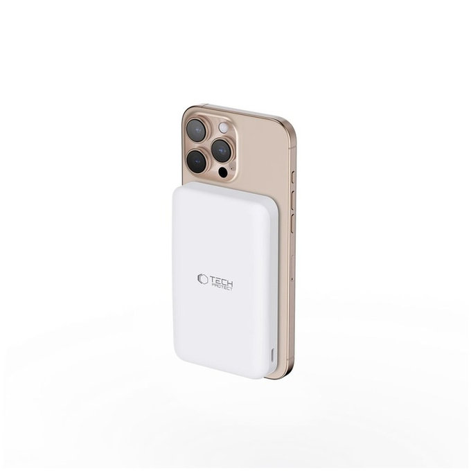 Powerbank PB24 Lifemag Qi2 MagSafe 10000mAh, bijela, Tech-Protect
