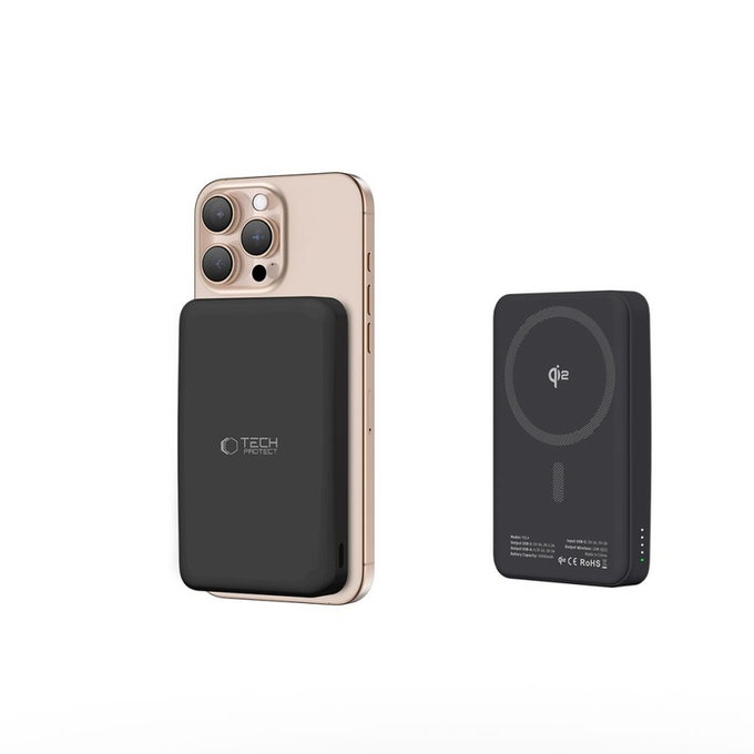Powerbank PB24 Lifemag Qi2 MagSafe 10000mAh, crna, Tech-Protect