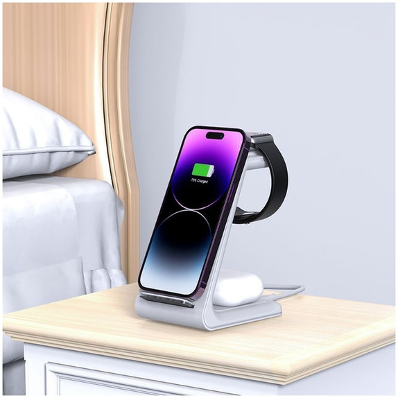 Bežični punjač QI15W-A36 3IN1 for Apple, bijela, Tech-Protect